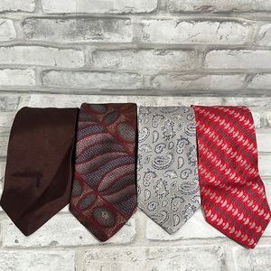 Lot of 4 designer ties including YSL, Dior and Jos A Bank